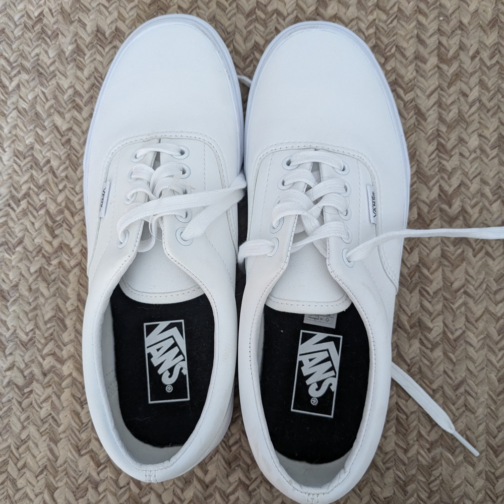 Vans White Lace-Up Sneakers